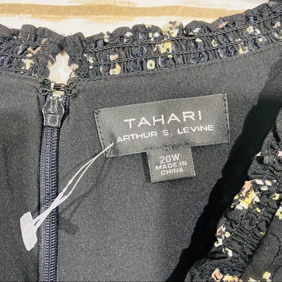 TAHARI Women's Plus Size Floral long Sleeve Chiffon Faux Wrap Dress Size 20W - Picture 4 of 8